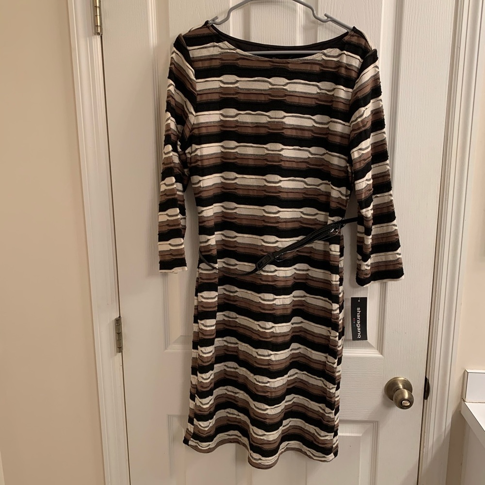 NWT Beautiful Sharagamo striped jersey dress